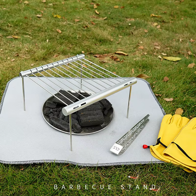 Parrilla de barbacoa portátil de acero inoxidable para cocinar, Mini parrilla plegable, accesorios para barbacoa al aire libre, Picnic, parque en casa - Imagen 4
