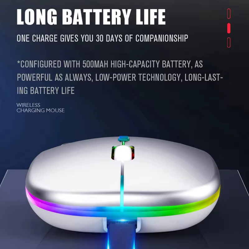 Ratón Bluetooth XIAOMI, recargable, modo Dual, DPI, ratón inalámbrico silencioso ajustable, teclado ergonómico con luz LED para el hogar y la Oficina - Imagen 3