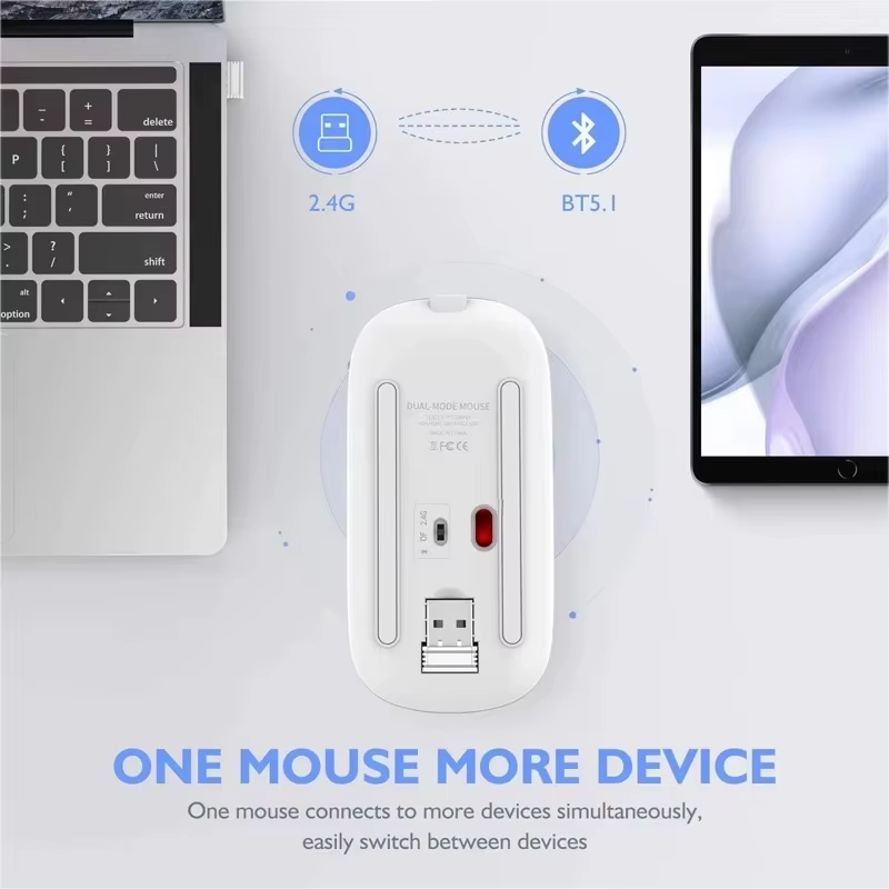 Ratón Bluetooth XIAOMI, recargable, modo Dual, DPI, ratón inalámbrico silencioso ajustable, teclado ergonómico con luz LED para el hogar y la Oficina - Imagen 5