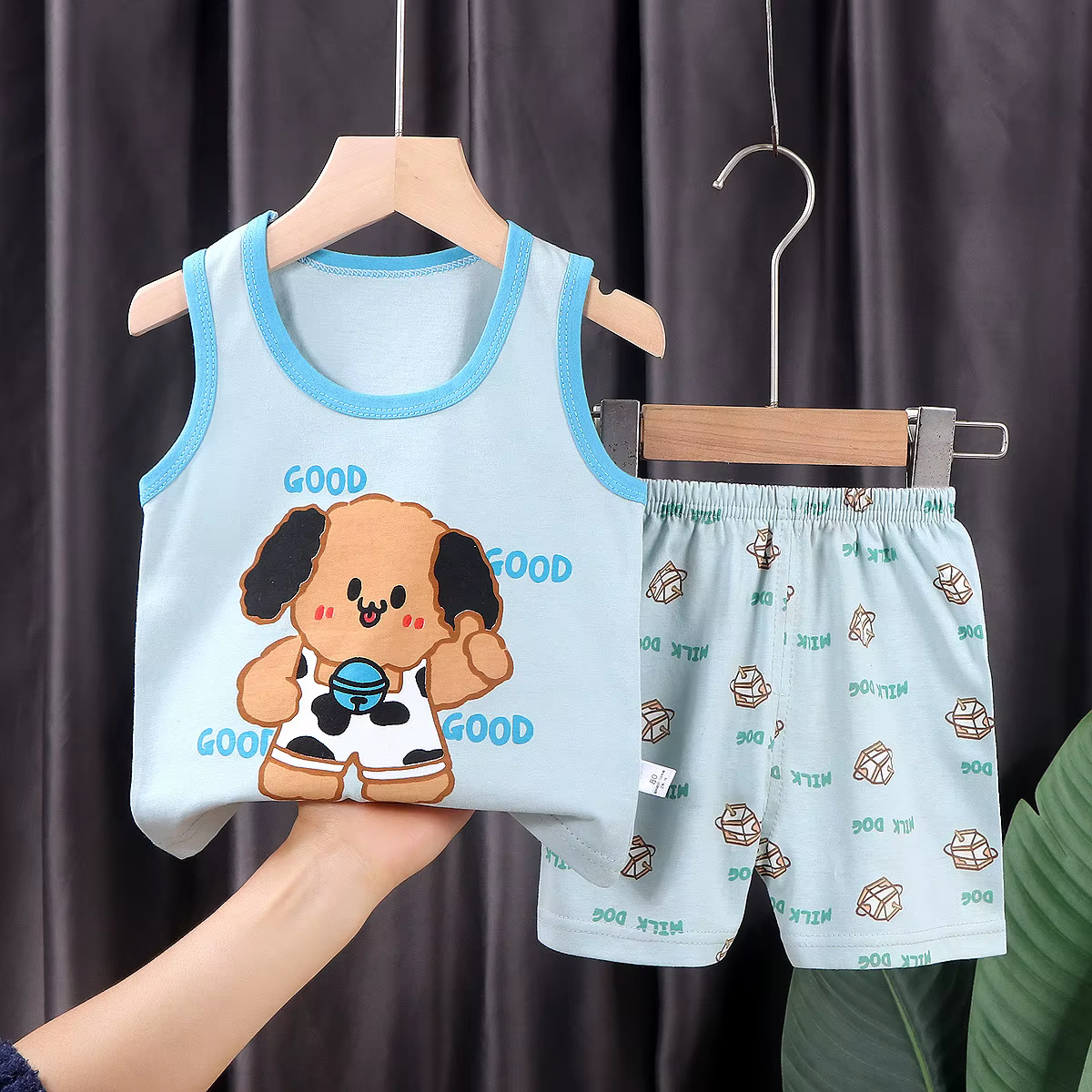 Conjunto de ropa para niños, chaleco para niño, traje de verano de algodón, nuevos pantalones cortos para niñas, ropa para bebés, traje sin mangas, ropa para chico - Imagen 5