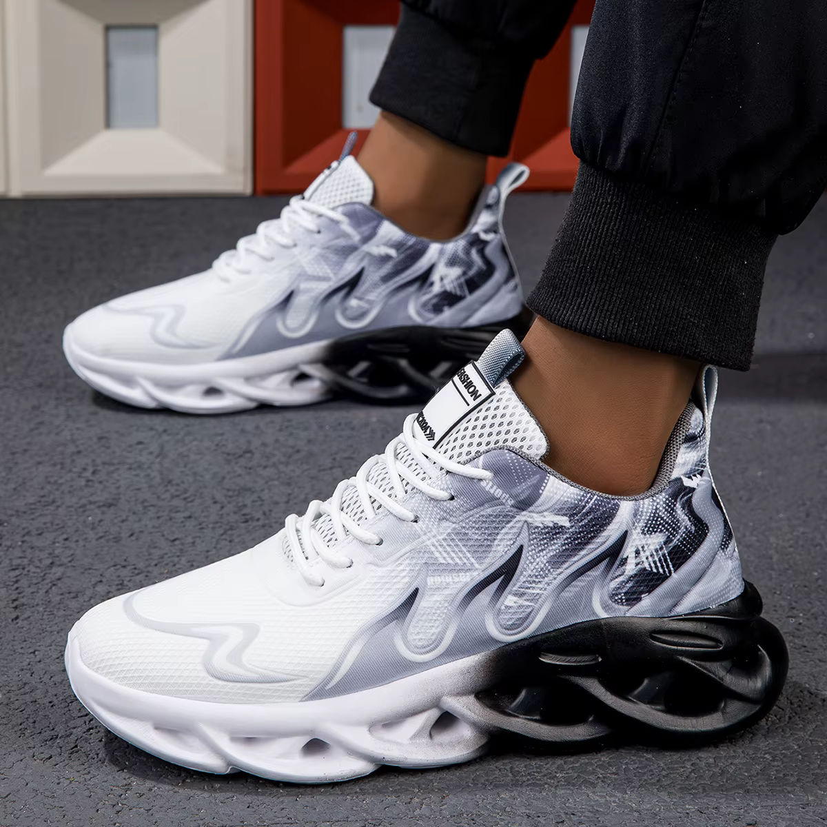 2025 zapatillas para correr Unisex para hombre y mujer, zapatillas de tenis suaves y planas c贸modas y transpirables de malla ligera, zapatillas de deporte con cordones para verano para hombre - Imagen 7