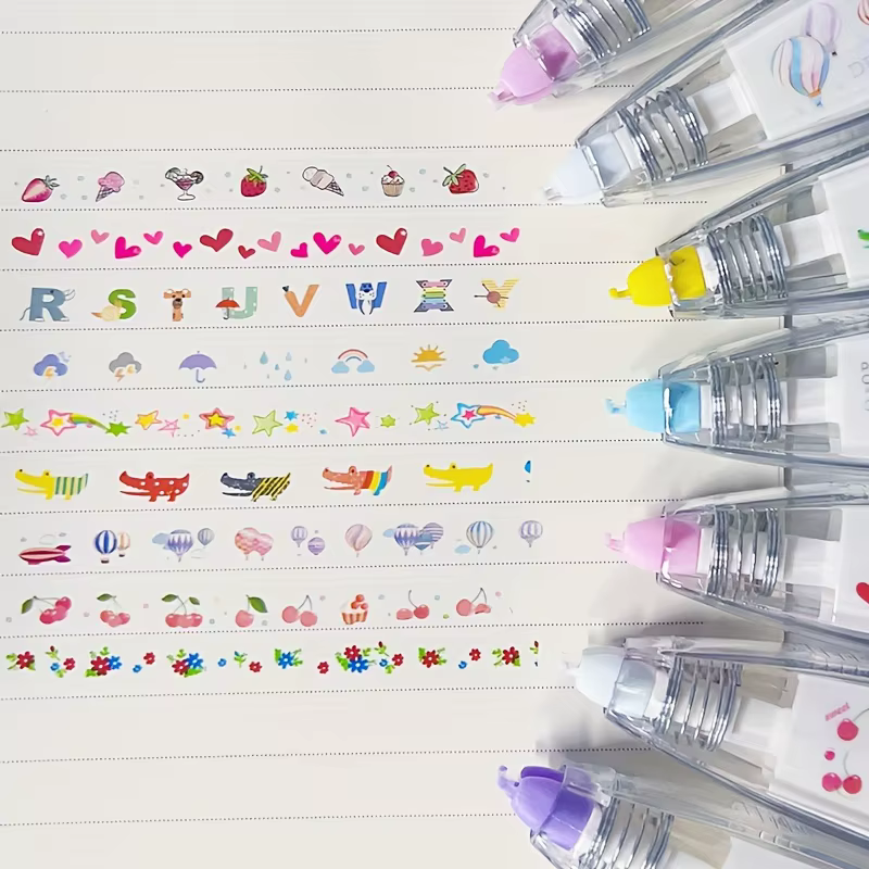 1 cinta correctora de diseño mecánico Kawaii, perfecta para decorar diarios y útiles escolares - Imagen 3