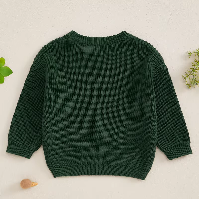 2024-08-02 Lioraitiin 0-3Y bebé niño niña suéter de punto Bordado de letras cuello redondo manga larga pulóver Tops para Otoño Invierno - Imagen 2