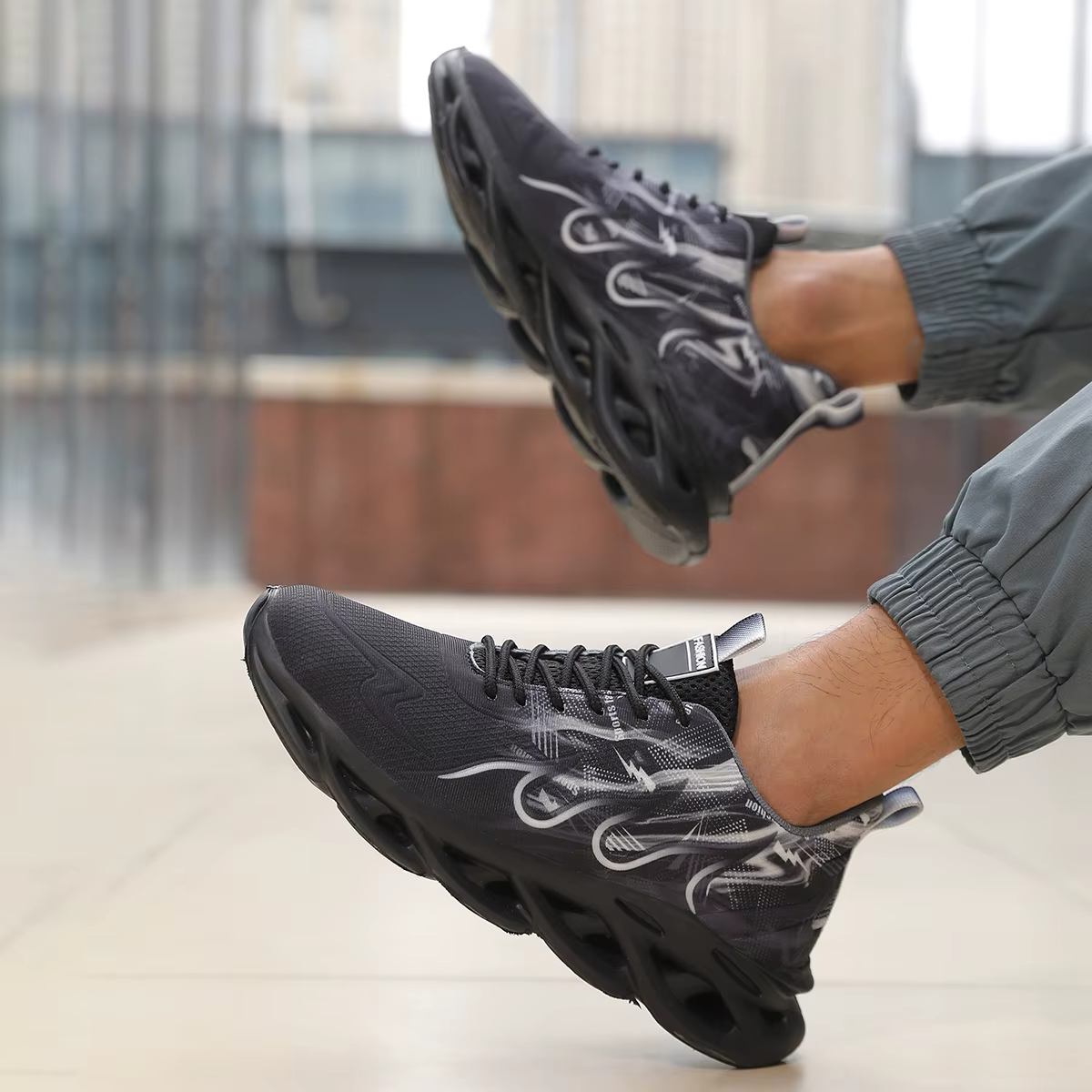 2025 zapatillas para correr Unisex para hombre y mujer, zapatillas de tenis suaves y planas c贸modas y transpirables de malla ligera, zapatillas de deporte con cordones para verano para hombre - Imagen 5