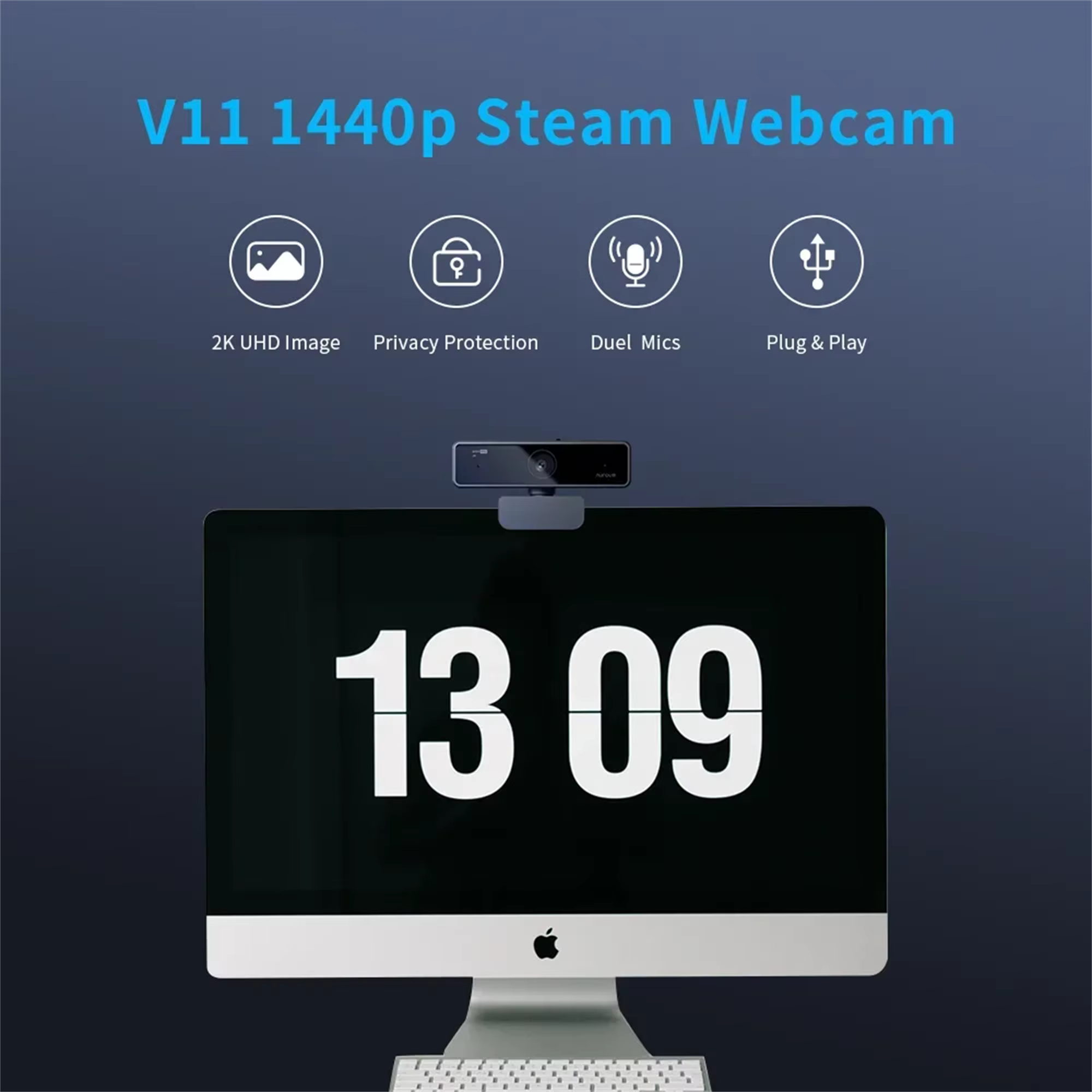 Nuroum V11 alta calidad 1080p 60fps Full Hd Plug And Play ordenador cámara Web Usb Mini cámara web 2K para Pc portátil con micrófono - Imagen 3