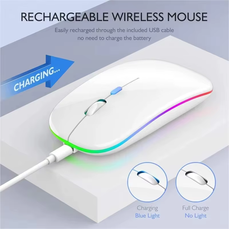 Ratón Bluetooth XIAOMI, recargable, modo Dual, DPI, ratón inalámbrico silencioso ajustable, teclado ergonómico con luz LED para el hogar y la Oficina - Imagen 4