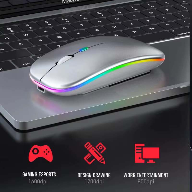 Ratón Bluetooth XIAOMI, recargable, modo Dual, DPI, ratón inalámbrico silencioso ajustable, teclado ergonómico con luz LED para el hogar y la Oficina - Imagen 2