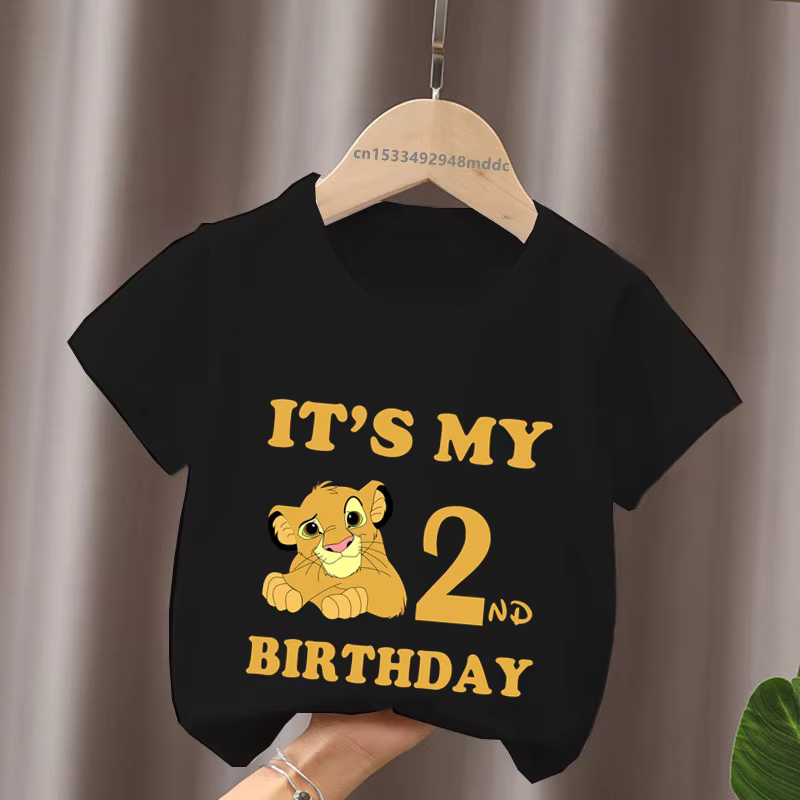 Es mi 1, 2, 3, 4, 5, 6, 7, 8, 9 años, camiseta de cumpleaños para niños y niñas, ropa bonita de Simba con dibujos animados para niños, camisetas para bebés - Imagen 2