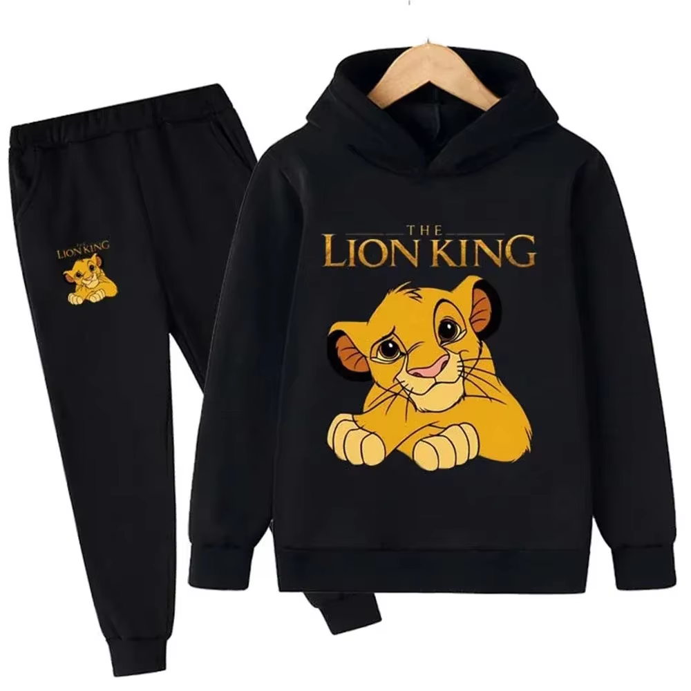 Conjunto de chándal The Lion para niños, sudaderas con capucha, top y pantalones, ropa deportiva, ropa para niños y niñas, ropa para niños, 2 piezas - Imagen 6