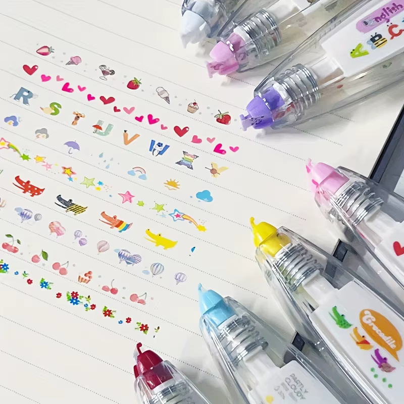 1 cinta correctora de diseño mecánico Kawaii, perfecta para decorar diarios y útiles escolares - Imagen 2