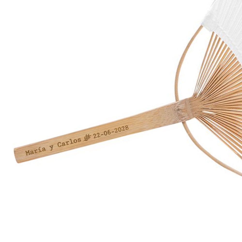 Pai pai de bambú personalizado para bodas. Complementos de boda. - Imagen 3