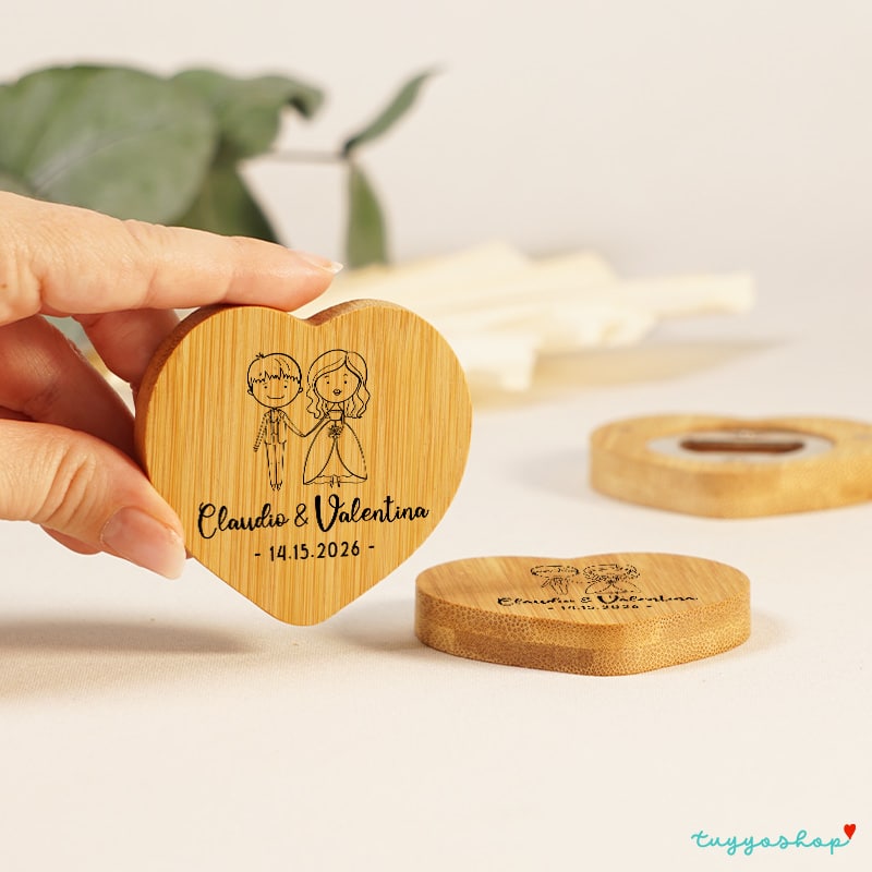 Regalo de Boda abridor corazón personalizado pareja - Imagen 3
