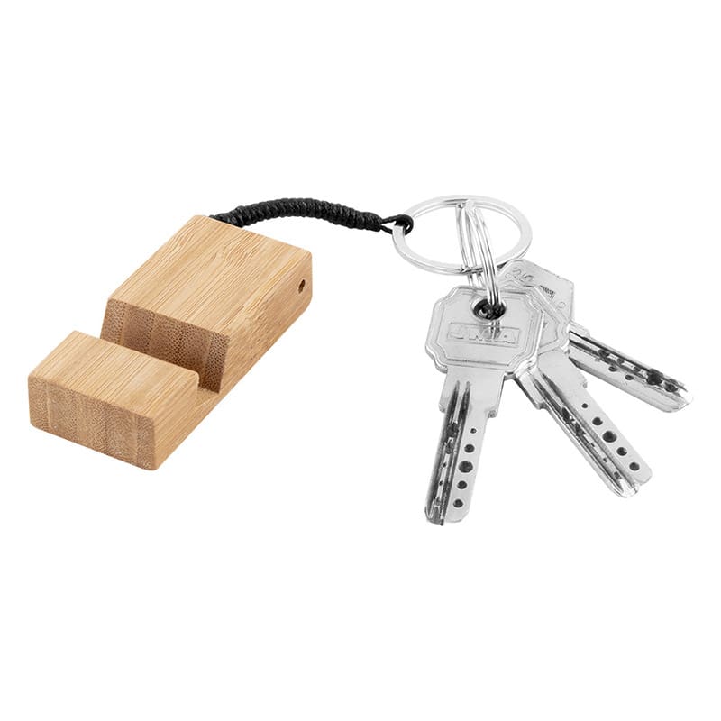 Soporte para móvil, bambú, llavero. Opción de personalizar - Imagen 3